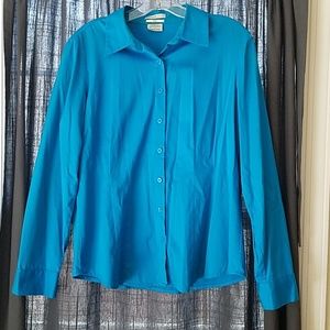 Teal button down shirt
